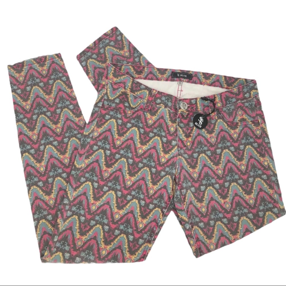 NEW STS Blue Nordstom Southwestern Aztec Print Denim Skinny Jeans Size 9